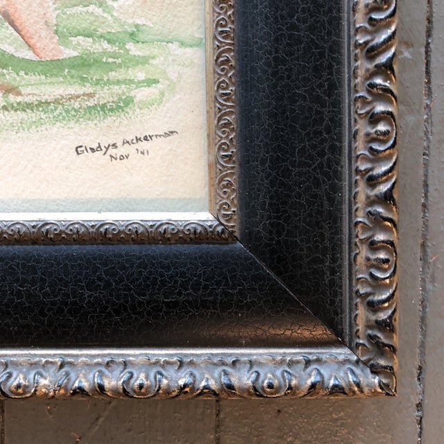 1940’s Modernist Female Nude Original Watercolor For Sale - Image 4 of 7