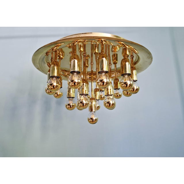 Metal Space Age Brass Sputnik Ceiling Light, 1970s For Sale - Image 7 of 14