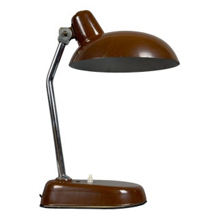 Vintage Adjustable Brown Metal Desk Table Lamp attributed to Seminara, 1960s For Sale