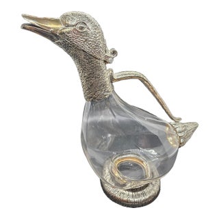 Vintage Silverplated Duck Wine DecanterVintage Vintage Silverplated Duck Wine Decanter For Sale