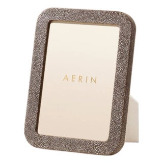 AERIN Modern Faux Shagreen Frame, Chocolate - 5" x 7" For Sale