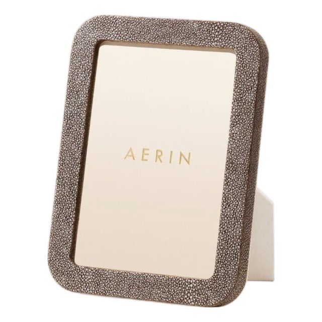 AERIN Modern Faux Shagreen Frame, Chocolate - 5" x 7" For Sale