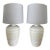 1980s Vintage Pair of Plaster Ribbed Textured Table Lamps For Sale