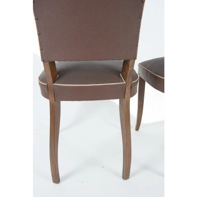Wood 1950s Vintage French Brown Dining Chairs - Set of 4 For Sale - Image 7 of 13