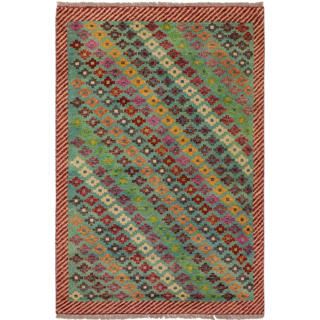 Boho Chic Balochi Cecilia Hand Knotted Wool Rug - 3'4'' X 5'1'' For Sale - Image 10 of 10