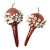 Pair of Dried Maasai Gourd Cowrie Shell Musical Shaker Percussion Instrument African Decor For Sale