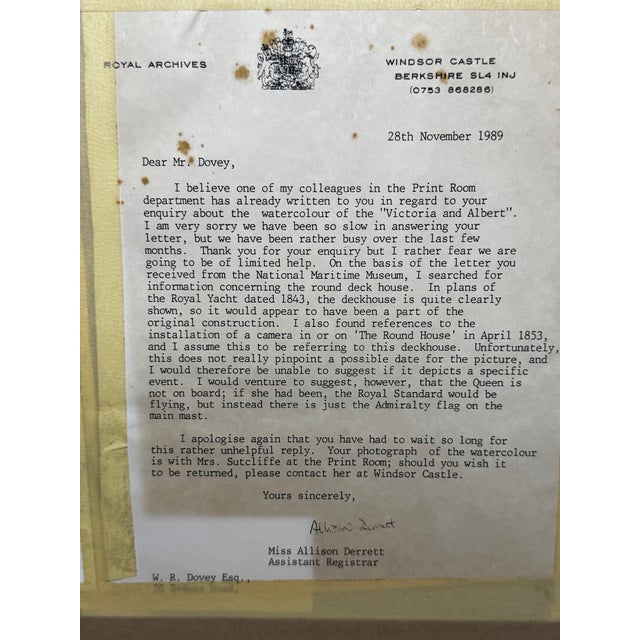 Hmy Victoria & Albert Off Osborne House Royal Steam Ship Yacht in the Solent, 19th-Century Nautical Painting in the Manner of Nicholas Condy For Sale - Image 17 of 18