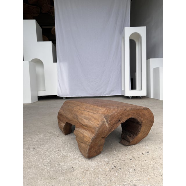 Small Side Table or Stool in Monoxyl Blond Teak For Sale - Image 13 of 16