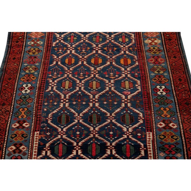 Textile Late 19th Century Antique Caucasian Scatter Wool Rug For Sale - Image 7 of 12