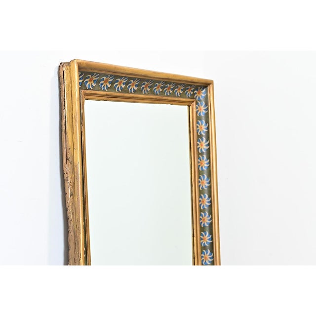 Early 19th Century French 19th Century Gilt & Painted Symmetrical Mirror For Sale - Image 5 of 10