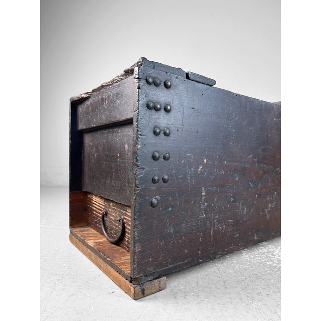 Antique Japanese Storage Chest with Drawer For Sale - Image 5 of 18