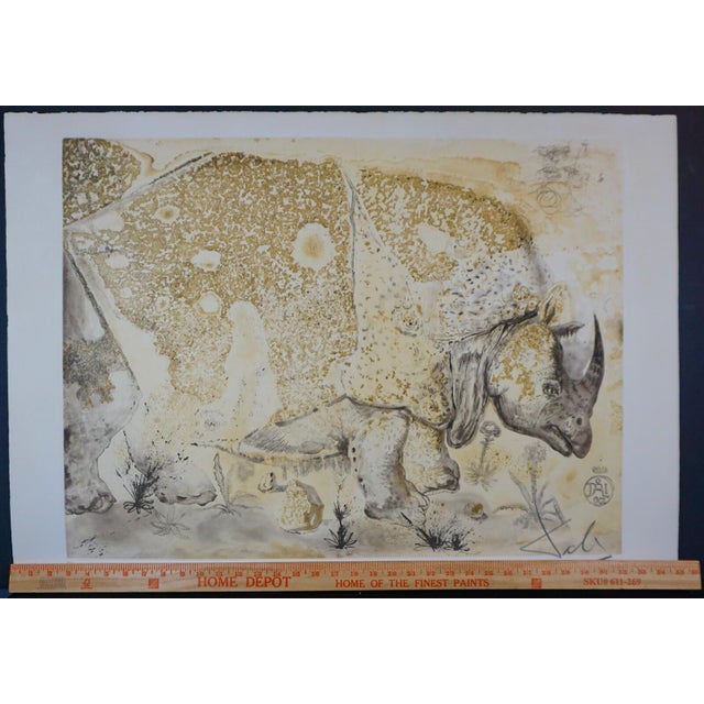 Dali Rhinoceros Hand Signed Numbered Etching Very Rare Surreal Art For Sale In Miami - Image 6 of 6