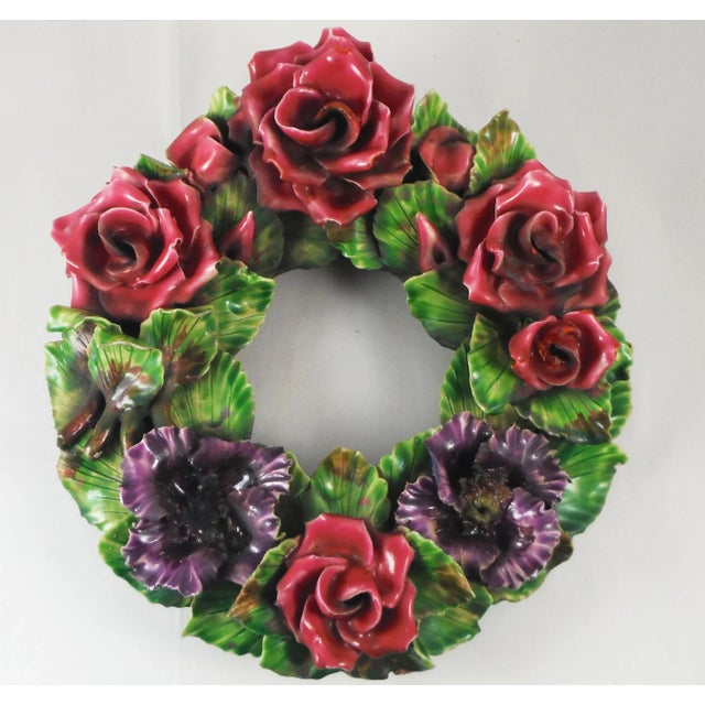 French Majolica Flowers and Insects Basket, circa 1880 For Sale - Image 10 of 11