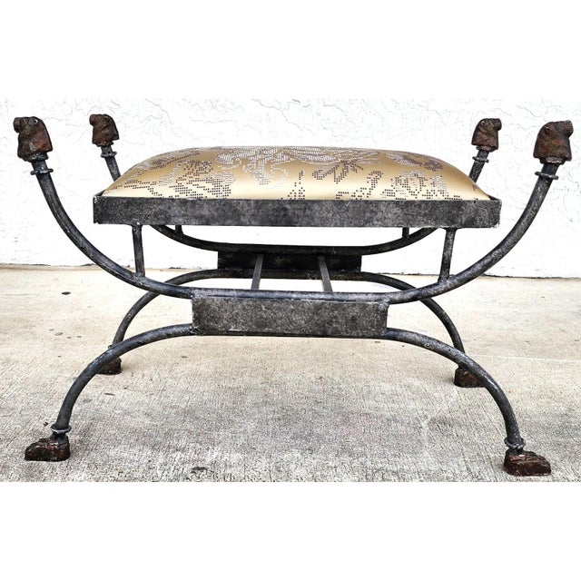 Curule Bench Footstool With Lion Motif For Sale - Image 9 of 16