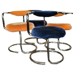 Model Cobra Dining Chairs attributed to Giotto Stoppino, 1970s, Set of 4 For Sale