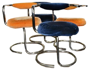 Model Cobra Dining Chairs attributed to Giotto Stoppino, 1970s, Set of 4