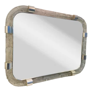 Italian "Torciglione" Murano Style Glass Wall Mirror by SimoEng