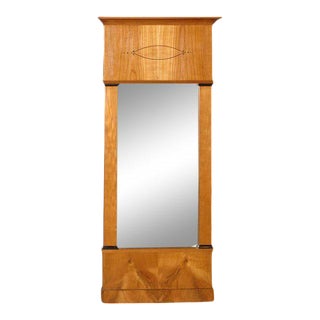 Circa Mid 18th Century Biedermeier Satin Birch Mirror, Germany For Sale