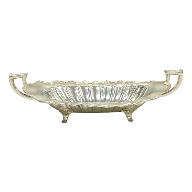 Vintage Fb Rogers Victorian Silver Plated Scalloped Centerpiece Fruit Bowl For Sale