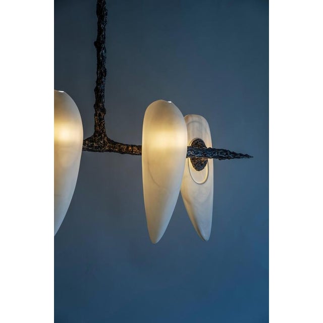 Not Yet Made - Made To Order LV-426 Horizontal Pendant in Patinated Cast Bronze by William Guillon For Sale - Image 5 of 16