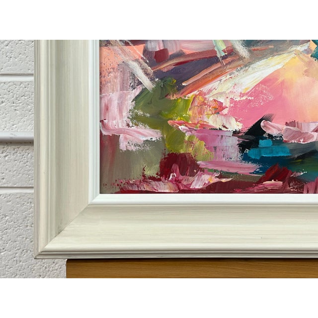 Textile Pink & Turquoise Abstract Expressionist Painting - Unique Original Art by Contemporary British Artist, 2023 For Sale - Image 7 of 12