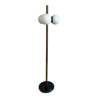 Sabin Brass and Marble Modern Mid-Century Style Floor Lamp For Sale