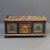 A colorful antique E. European pine blanket chest with hand painted floral motif. The top typically has the most wear -...