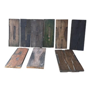 Vintage Antique Letterpress Wood Type Printing Blocks For Sale