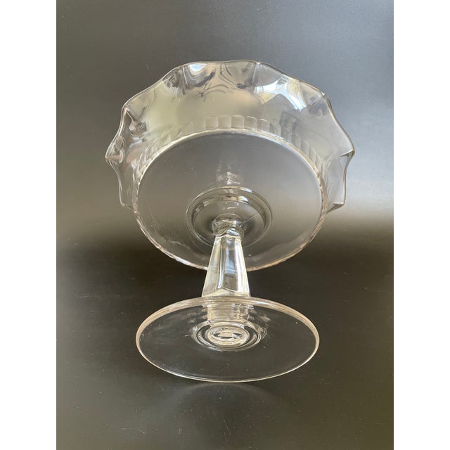 Vintage Pressed Glass Compotes With Ruffled Edge - Set of 3 For Sale - Image 4 of 10