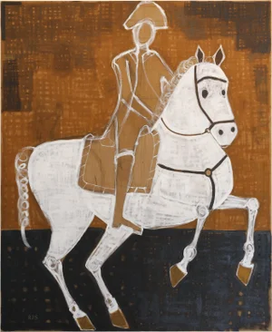 Large Contemporary Equestrian Oil Painting. Horse Painting 220 X 180 Cm