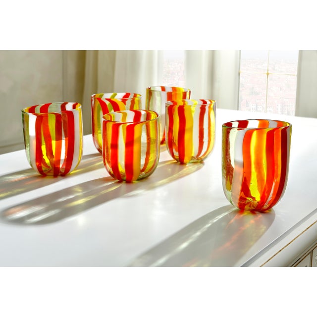 Murano Cocktail Bar Glasses by Maryana Iskra for Murano Verres, 2004, Set of 6 For Sale - Image 3 of 3