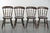 We are offering this set of 4 antique English wooden Windsor pub/bistro chairs from the 19th century with a beautiful...