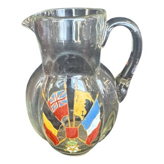 Enameled Glass Jug by Théodore Legras, 1871 For Sale