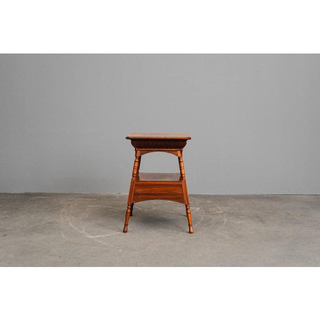 Antique Side Table in Wood and Brass For Sale - Image 6 of 18