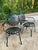 Metal Francois Carre Restored Patio Dining Chairs - A Pair For Sale - Image 7 of 8