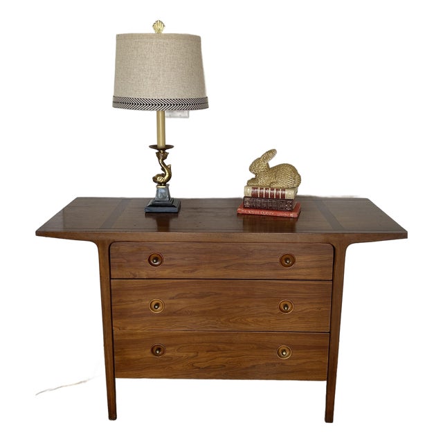 1950s Drexel Winged Walnut Chest From "Counterpoint" Collection by John Van Koert For Sale