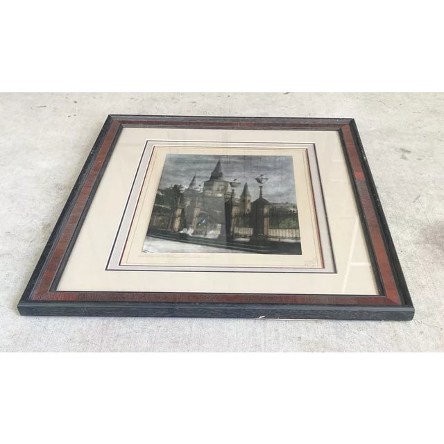 Eugene Delacroix 1940s Eugene Delcroix “Cathedral Through Gateway” Framed Platinum Photo Print For Sale - Image 4 of 7