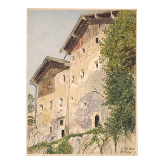 The Nailsmith Houses, Late 19th Century Rattenberg Austria Historical Landscape For Sale