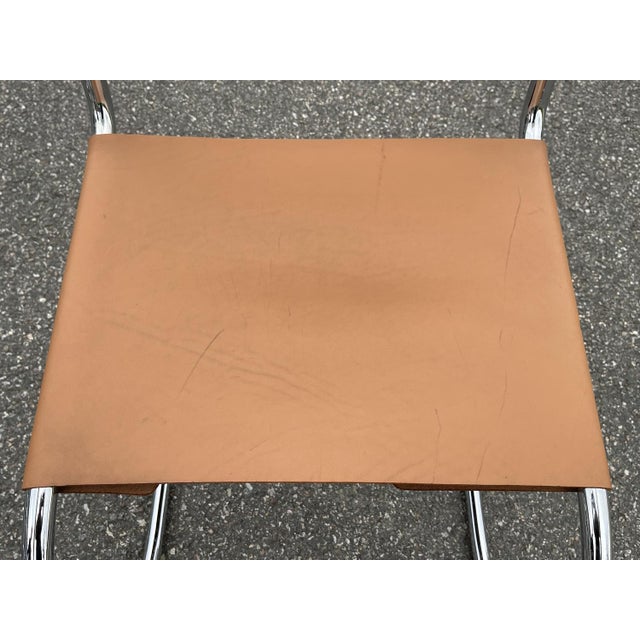 Tubular Chrome & Leather MR20 Armchair by Ludwig Mies Van Der Rohe, Italy, 1980s For Sale - Image 16 of 18