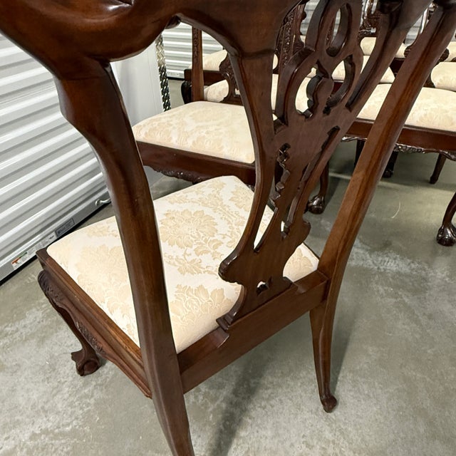 Wood 1960s Set of 10 Ball and Claw Chippendale Dining Chairs For Sale - Image 7 of 15
