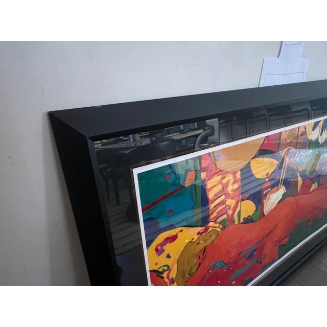 Yellow Late 20th Century Manel Anoro Spanish Artist, Print of Red Lady For Sale - Image 8 of 12