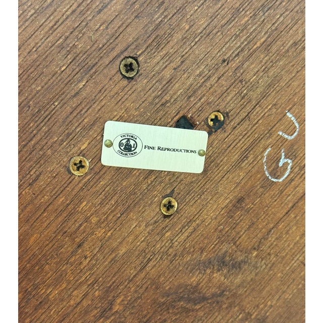 Vintage English Edwardian Style Round Wood and Brass Umbrella Stand For Sale - Image 9 of 9