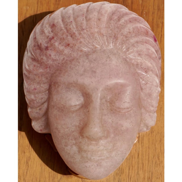 1910s Francoise Emile Decorchemont Pate De Verre Mold of a Woman’s Face For Sale - Image 5 of 9