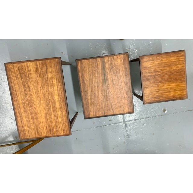 1960s Vintage Danish Rosewood Nesting Tables - Set of 3 For Sale - Image 13 of 13