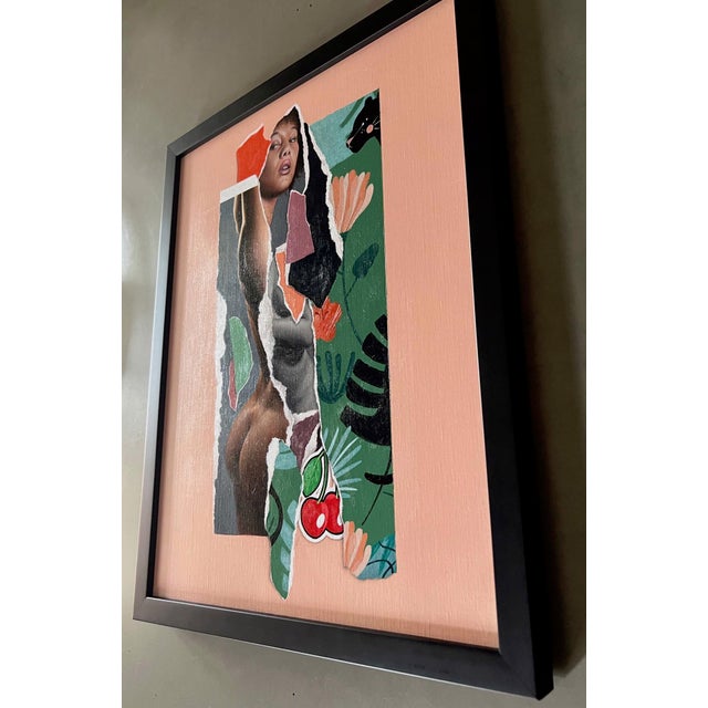 Contemporary RemixD-6 (Peach Tea) by Grant Gilsdorf | Oil on ACM collage of a figure and floral elements For Sale - Image 3 of 4
