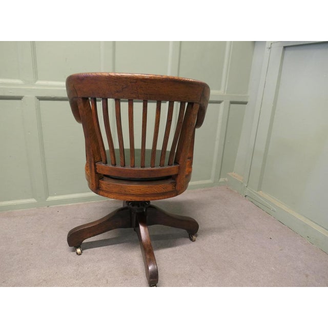 Wood Art Deco Oak Desk Chair, 1910 For Sale - Image 7 of 8