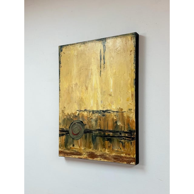 Abstract Vintage Painting Endurance Brutalist Abstract Impasto Earth Tone Signed MCM For Sale - Image 3 of 9