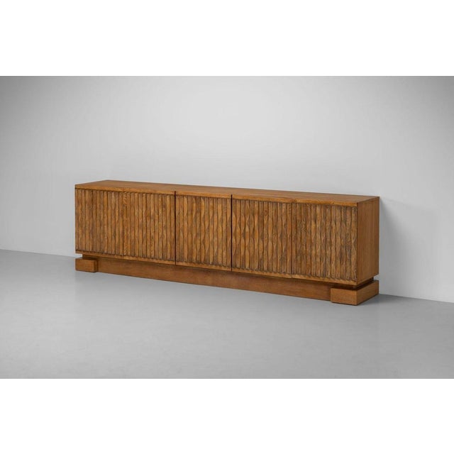 1970s Niagara Sideboard in Oak by Maison Aurora, Belgium, 1975 For Sale - Image 5 of 18