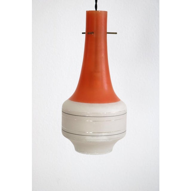 Italian Red, Yellow and Blue Glass Pendant Lights in the Style of Vitosi, 1960s, Set of 3 For Sale - Image 9 of 18