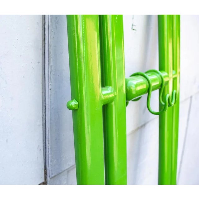 1970s Italian Clothes Stand in Green Metal, 1970s For Sale - Image 5 of 9